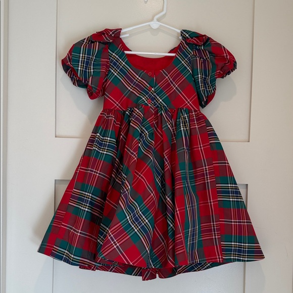 Janie and Jack Red Plaid Holiday Dress Size 4 Girls Tulle Lined Christmas Party - Picture 8 of 8